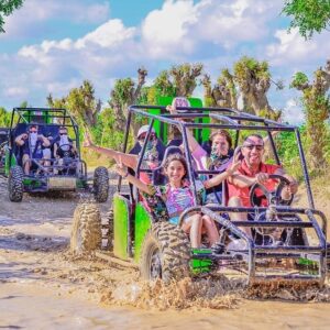 From Bávaro: Double Buggy Tour to Macao Beach and Cenote